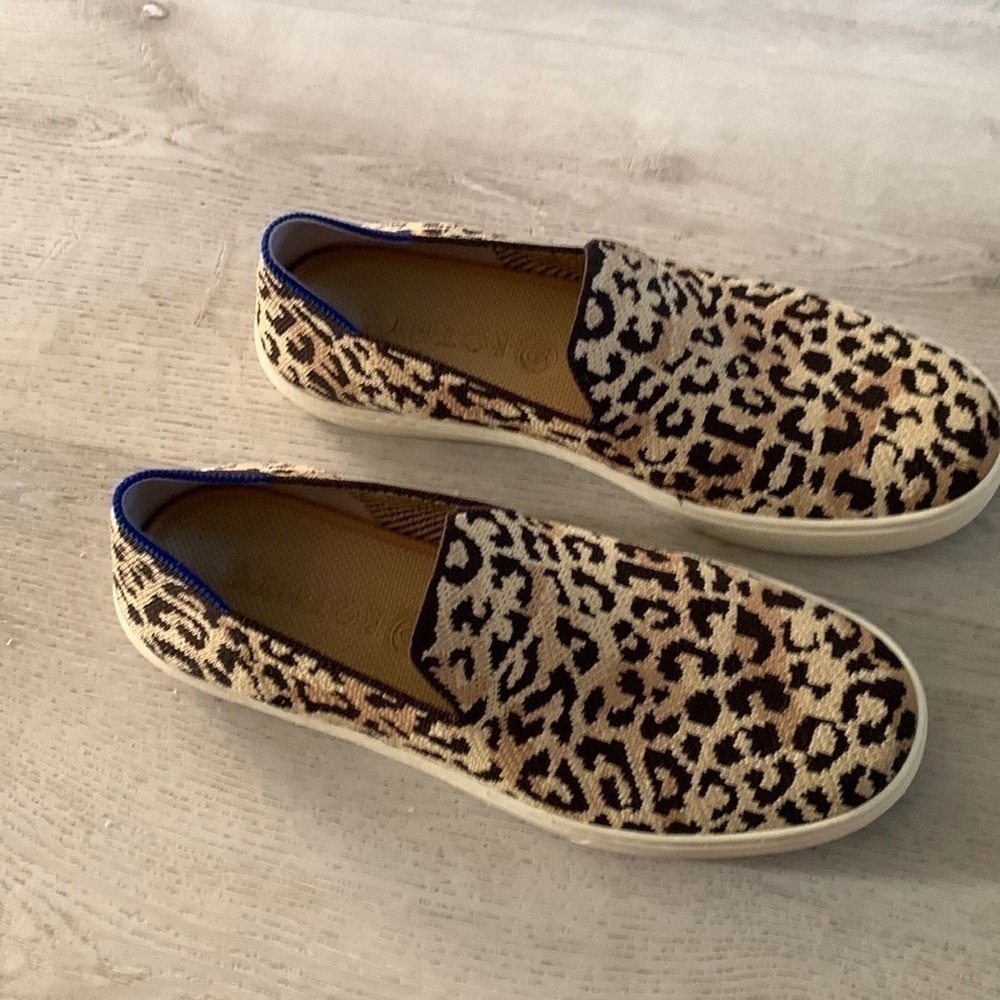 Rothy's Camo Cat 'The Sneaker' slip on W8.5 animal print washable - Picture 3 of 15